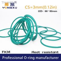 ◐✤❈  Fluorine rubber Green FKM Oring Seal CS3mm OD66/68/70/71/72/73/75/76/78/80x3mm ORing Seal Gasket resistance Ring Washer