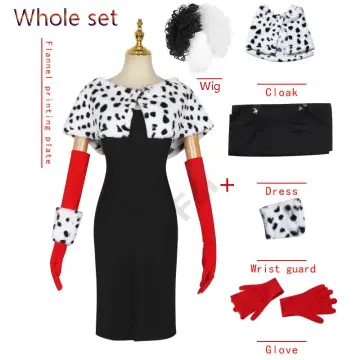 Cos Cruella Red Dress Black And White Witch Live-action Anime