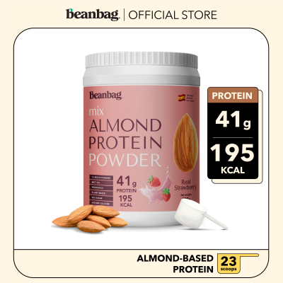 Beanbag เครื่องดื่มโปรตีนอัลมอนด์และโปรตีนพืชรวม 5 ชนิด รส Real Strawberry 800g