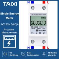 Home Single Energy Meter Circuit breaker Type MCB Accurate Display Monitoring of Power Voltage Current And Energy Used Breakers Load Centers  Fuses