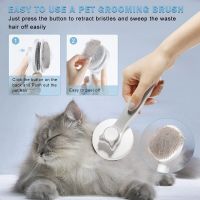 Pet Cat Brush Dog Comb Hair Removes Pet Hair Comb Self Cleaning Slicker Brush For Cats Dogs Removes Tangled Hair Beauty Products Brushes  Combs