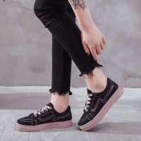 INS Style Korean Fashion Women Sneakers Lace Up White Sneakers