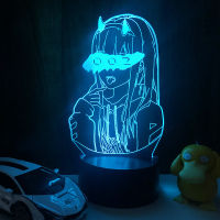 3D Led Illusion Anime Lamp Night Light DARLING in the FRANXX Zero Two 002 For Kid Christmas Gift Bedroom Decoration Led Lighting