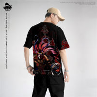 Monkey King พิมพ์ผู้ชายแขนสั้นฮาวาย Streetwear ชายกีฬาเสื้อญี่ปุ่น Beach เสื้อยืด Oversize 6XL