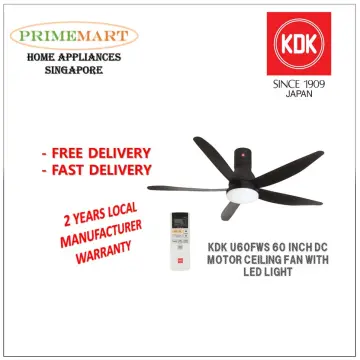 【SG STOCK】 KDK 60 INCH DC Motor Ceiling Fan With Led light U60FW 2 YEAR LOCAL WARRANTY FREE BASIC INSTALLATION