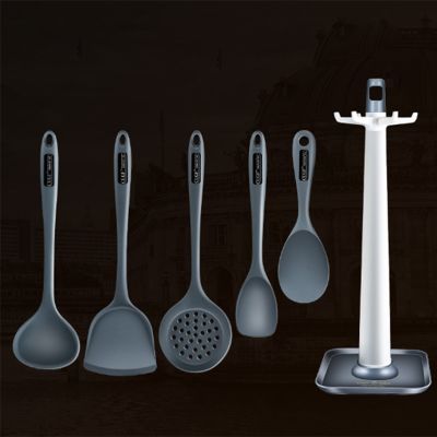 【CW】 Silicone Utensils Set Temperature Resistant with Shelf  Accessories