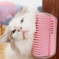 A novel Corner Brush Comb Play Cat Toy Brush Cat Rubs The Face Tickling Plastic Scratch Board Bristles Arch. Massager Self Grooming