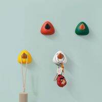 Creative hit color 4 pieces of bird hooks free punching seamless hook wall small key sticky hook