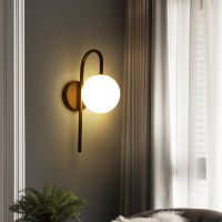 Nordic style Ball Wall Lamp Bedside lamp Decoration Minimalist Luxury Stair Bedside Bedroom New 2021 Golden Interior lighting