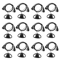 (12 Pack) 2Pin Advanced D Shape Clip-Ear Ptt Headset Earpiece Mic for Motorola 2 Way Radios Gp88S Gp300 Gp68 Gp2000