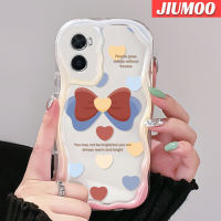 เคส JIUMOO สำหรับ OPPO A76 A96เคส A36รูปทรงโบว์ผูกเนื้อครีมนิ่มกันกระแทกเคสโทรศัพท์โปร่งใส TPU ซิลิกาแบบใสเจลป้องกันการตกหล่นฝาครอบป้องกันเลนส์กล้องถ่ายรูป