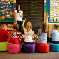 ขายส่งห้องนั่งเล่นกันน้ำ Oxford ฐานกลางแจ้ง Ottoman ที่วางเท้า Modern Blue Round Pouf Ottoman