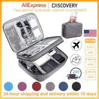 Cable Storage Bag Waterproof Digital Electronic Organizer Portable USB Data Line Charger Plug Storage Bag Travel Cable Organizer Wires Leads Adapters