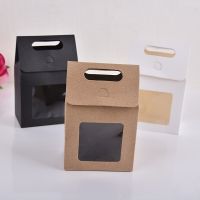 Kraft Paper Candy Wrapping Window Gifts Bags Clear PVC Paper Package Wedding Favors Birthday Party Supplies Decoration Gift Wrapping  Bags