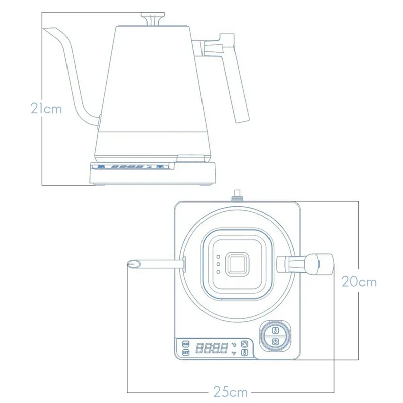 Smart Temperature Control Pot For Coffee Home Constant Temperature Fine  Mouth Kettle Gooseneck Hot Water Kettle(us Plug)