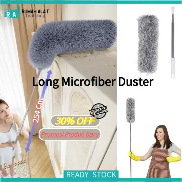 Dusters for Cleaning, Retractable Microfiber Gap Dust Cleaner with  Extension Pole 30'' to 100'', Reusable Bendable Long Handle Feather Duster  Kit for