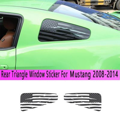 Window Decal Rear Window Distressed Flag Sticker Rear Triangle Window Cover Trim for Ford Mustang 2008-2014