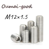 สกรูด้วงระยะห่างที่ดี M12 X 1.25มม. 304สแตนเลส DIN913อัลเลนชุดซ็อกเก็ตหกเหลี่ยมสกรูหัวขาด