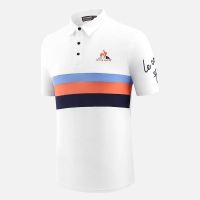 Mens quick-drying stretch short-sleeved golf t-shirt summer rainbow corporate golf sweatshirt breathable and comfortable jersey J.LINDEBERG Titleist DESCENNTE Korean Uniqlo ✱