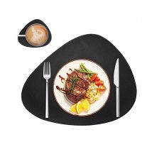 【CW】∏❧❦  Placemats Coasters Set of 4 Faux Leather mat for Dining Table Heat-Resistant Non-Slip Washable