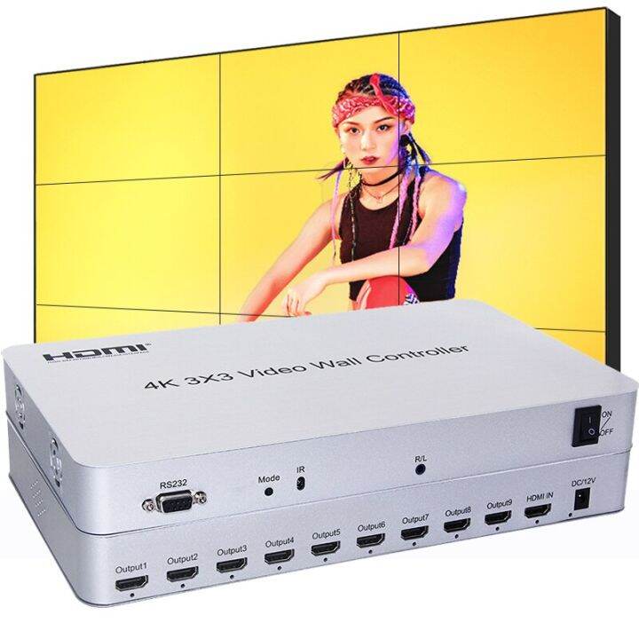 Video Wall Controller เครื่องเล่น1X3 1X4 2X2 2X3 2X4 3X2 4X2 4X1 4K 3X3