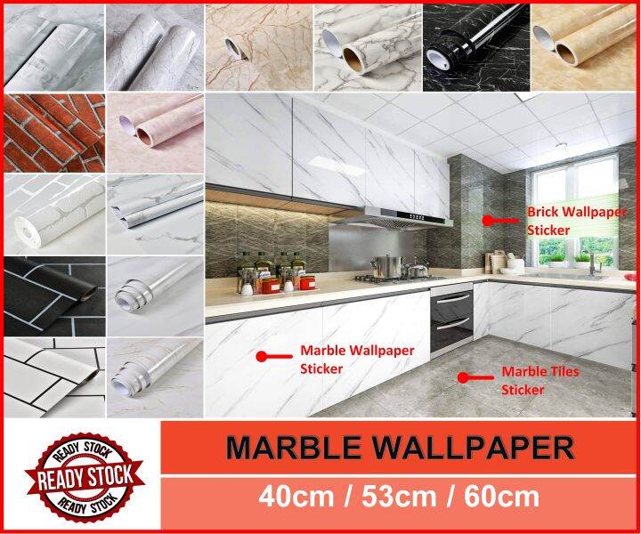 3M Marble Wallpaper & Bricks Self Adhesive Wallpaper Wall Stickers ...