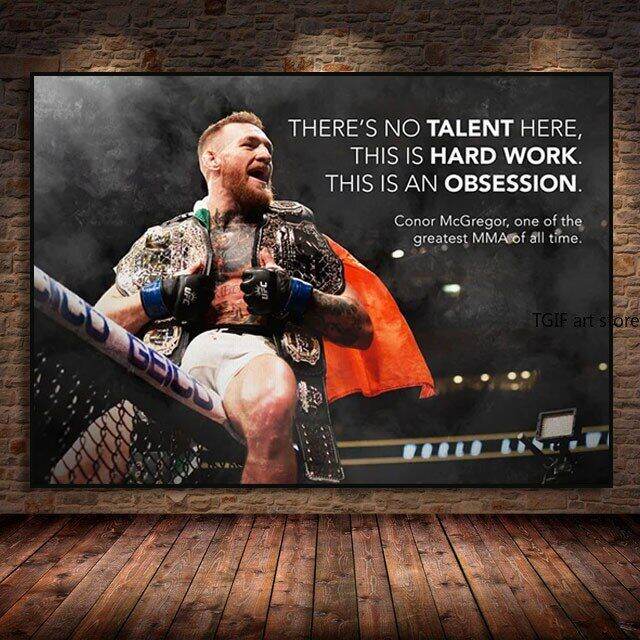 conor-mcgregor-ผ้าใบจิตรกรรมนักมวยโปสเตอร์นักรบแรงบันดาลใจคำคมผนังศิลปะพิมพ์สำหรับสำนักงานตกแต่งของขวัญ