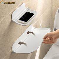 Bathroom Rack Wall-mounted Punch-free Storage Rack New Wall-mounted Folding Board Bathroom Storage Clothes Towel Rack