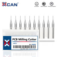 XCAN ดอกกัด PCB คาร์ไบด์0.5-3.175มม.,ดอกกัดแกะสลัก CNC 10ชิ้น