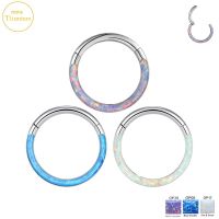 New Titanium Septum Piercing Nose Ring 8-10mm Opal Hinged Segment Clicker Ear Cartilage Earrings Helix Lip Piercing Body Jewelry Body jewellery