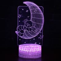 Gift To Girlfriend Bedroom Love Bear Series 3d Night Lamp Colorful Touch Remote Control Desk Valentines Day Visual Cute Unique