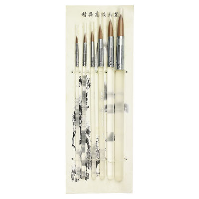 6 Pcs/Set Artists Paint Brush Set Watercolor Wolf Hair Brush Pen Wooden Handle Oil Painting Brush Set Art Supplies