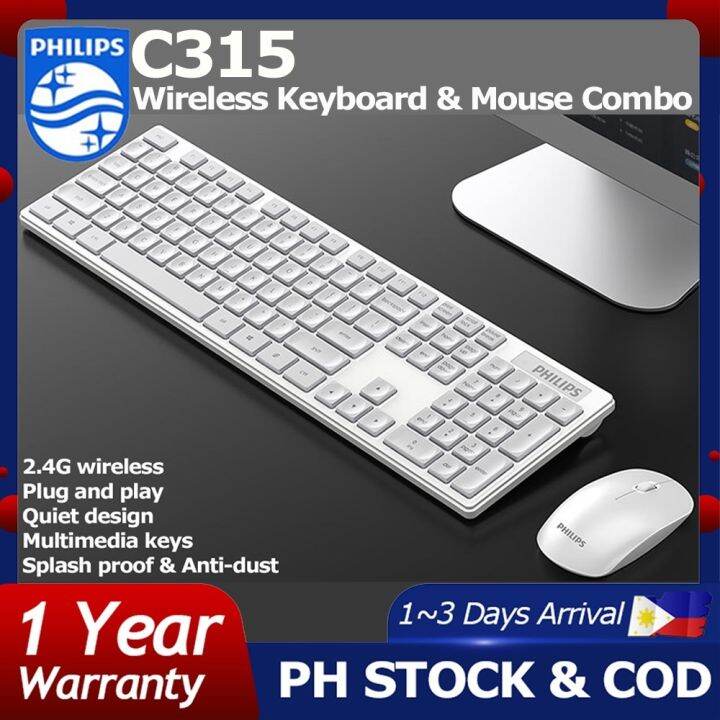 Philips C324 C234 wireless silent keyboard and mouse combo set plug and