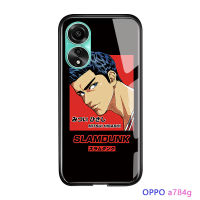 GGK สำหรับ OPPO A78 4G สุดหรูผู้ชายอนิเมะญี่ปุ่น GGK สำหรับเด็กผู้หญิงผู้หญิงเสื้อเจอร์ซีย์ทรงสแลมเคสกระจกนิรภัยมันวาวกันกระแทก