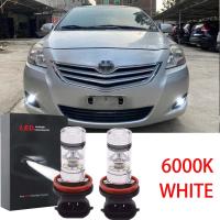 New หลอดไฟตัดหมอก 6000K สีขาว สําหรับ 2016 2017 2018 2019 Vios 2008-2012 2013 2 ชิ้น