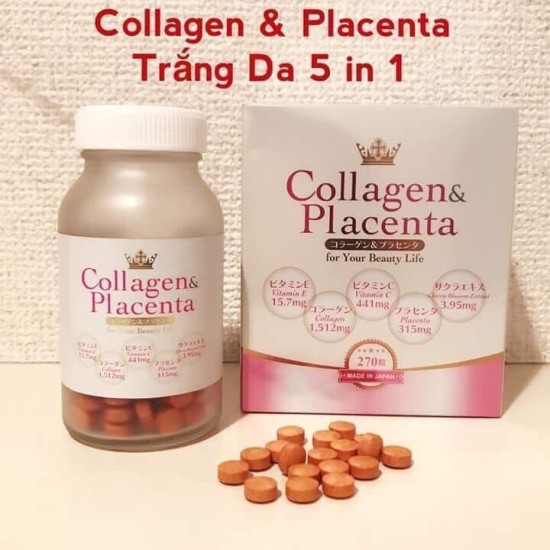 Hoàn tiền 8%hcmviên uống trắng da collagen & placenta 5 in 1 nhật bản 270 - ảnh sản phẩm 6