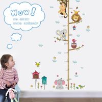 Cute elephant lion zoo Height Measure Wall Sticker home Decoration Kids children room height Ruler animals stickers Art Decals Window Sticker and Film