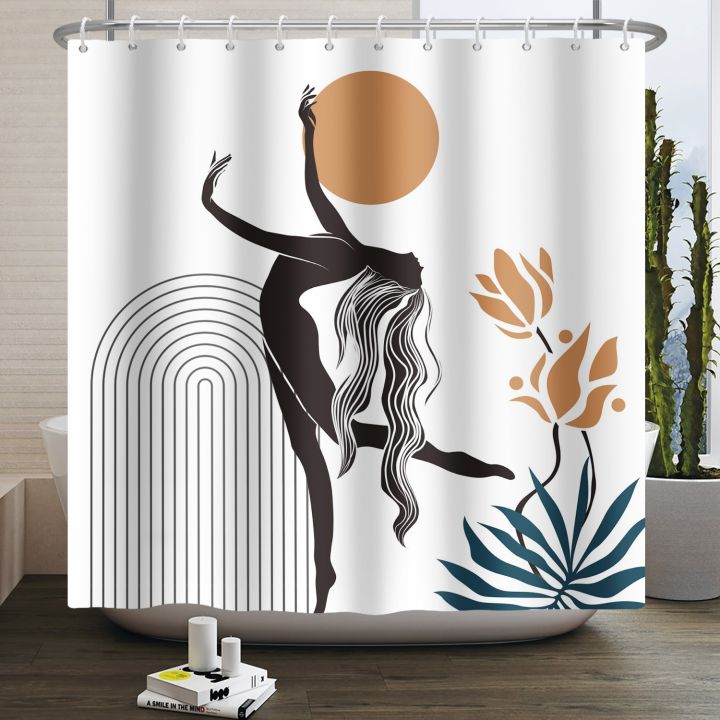 simple-line-beauty-women-body-shower-curtain-abstract-nordic-minimalism-art-bathroom-curtain-waterproof-bathing-screen-cortina