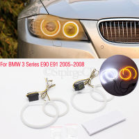 SMD ผ้าฝ้ายแสง LED นางฟ้าตาสีขาวและสีเหลือง DRL ชุดสำหรับ BMW 3 Series E90 E91 2005-2008ซีนอนไฟหน้าอุปกรณ์เสริมในรถยนต์