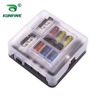 Fuse Box Holder 6 Way Fuse Block PBT For Car Off-road RV Bus Yacht Boat