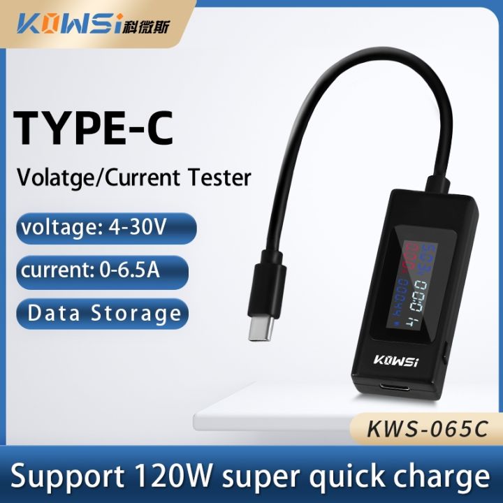 KWS-065C Type-c USB-C Voltage Tester Current 4-30V Voltage Meter Timing  Ammeter Digital Monitor USB Charger Tester Power Meter A746 