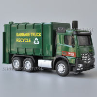 A1:50 Diecast รุ่นรถบรรทุกขยะของเล่น Pumpable Dumpcart Miniature ดึงกลับเสียง &amp; LightsM