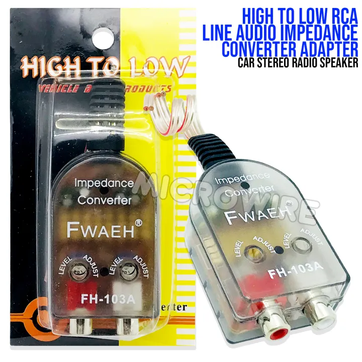 New Car Stereo Radio Speaker High To Low RCA Line Audio Impedance