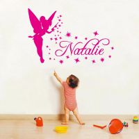 【LZ】☸▣♕  Personalise Tinkerbell Name Wall Decals Magic Little Princess Custom Girl Name Vinyl Wall Sticker For Baby Room Decor