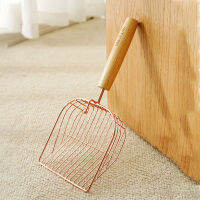 Rose Gold Cat Litter Scoop Pooper Poo Shovel Wood Handle Hollow Metal Sifter Practical Durable Cats Toilet Cleanning Tool