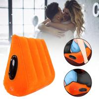 Foldable PVC Flocking Inflatable Wedge Love Pillow Bed Sitting Inflatable Furniture Cushion Sofa Master Labor-saving Triangle W3A5