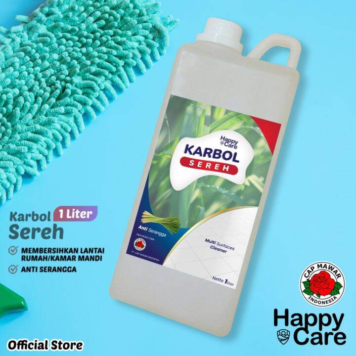 Karbol Supel Pel Pembersih Lantai Aroma Sereh Happy Care Murah Refill 1