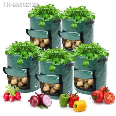 ▤☒ 5 7GAL 10gallon potato Grow pots Plant Bags large home garden pot tomato Vegetable planter Growing Bags PE Fabric jardin t