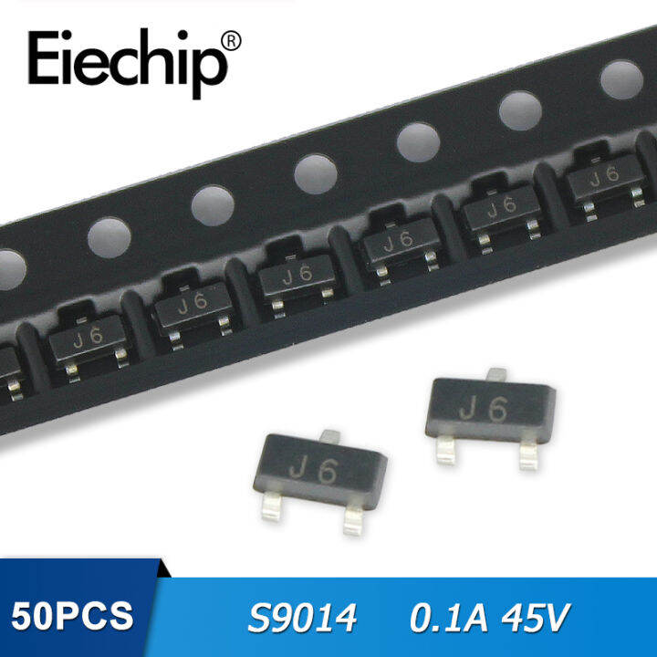 50pcs/lot S9014 SOT23 J6 SOT23 0.1A 45V SMD Transistors Lazada