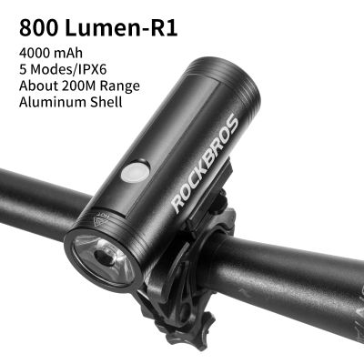 ROCKBROS Bike Light Front Bicycle Flashlight 400800Lumen Bike Hanlebar Lamp USB 20004000mAh IPX6 LED Cycle Headlight MTB Light